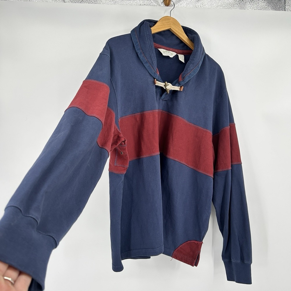 Orvis Striped Fisherman Sweater Mens L Preppy 90s Cotton Coastal New England